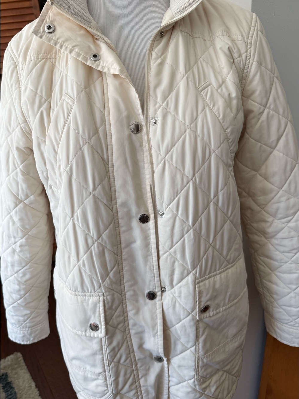Ralph Lauren Cream Quilted Puffer Coat